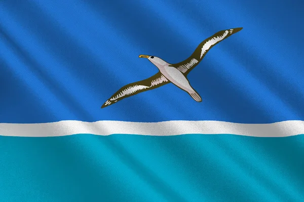 国旗的中途岛环礁岛 — 图库照片