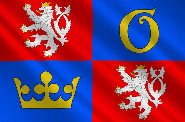 Çek Cumhuriyeti bölgesindeki Hradec Kralove region bayrağı — Stok fotoğraf