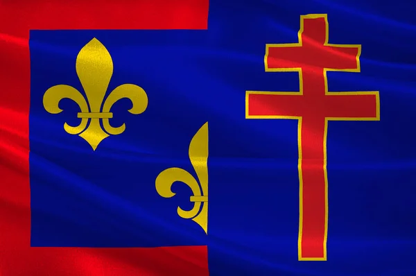 ธงชาติเมน-เอ็ด-ลูเต ใน Pays de la Loire เป็นภูมิภาคของฝรั่งเศส — ภาพถ่ายสต็อก