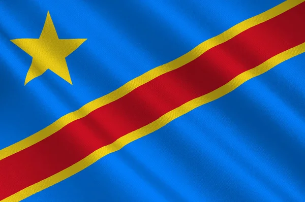 Flaga Demokratycznej Republiki Konga — Zdjęcie stockowe