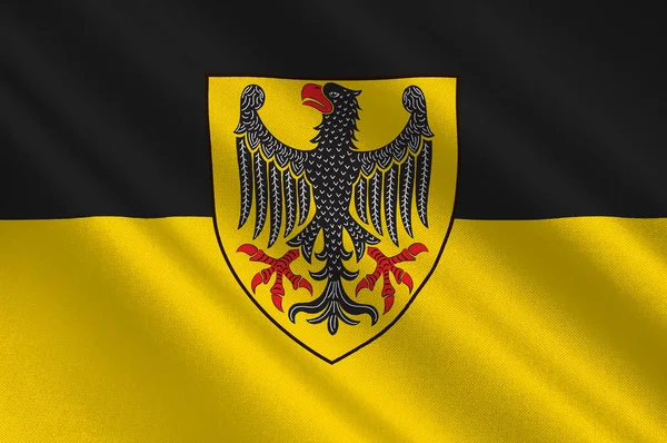 Bandeira da cidade de Aachen na Renânia do Norte-Vestefália, Alemanha — Fotografia de Stock