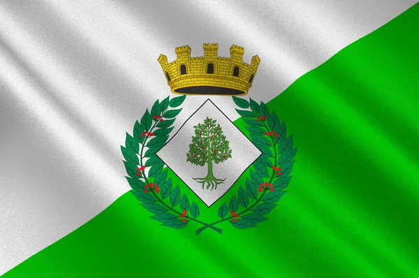 Vlajka Lloret de Mar ve Španělsku — Stock fotografie