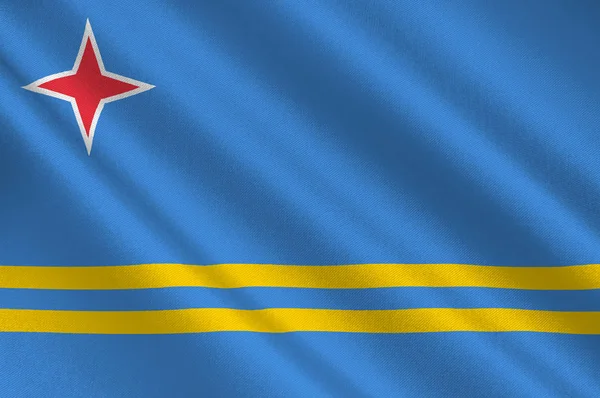 Bandeira da República de Aruba do Reino dos Países Baixos — Fotografia de Stock