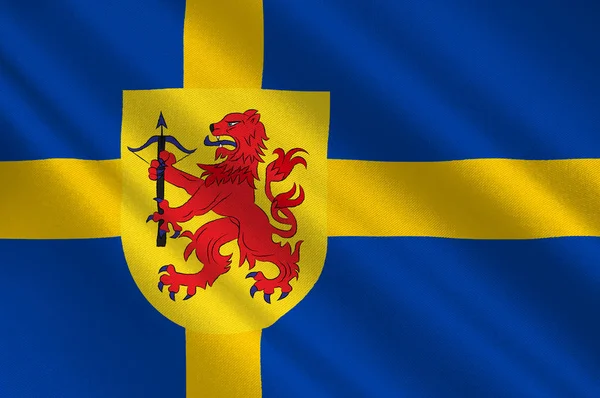 Flaga Smaland jest historyczną prowincją Szwecji — Zdjęcie stockowe