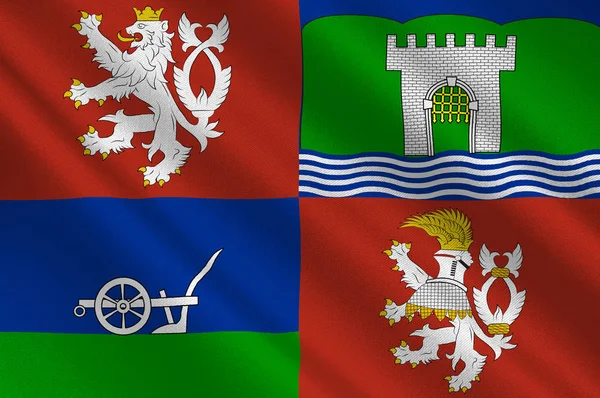 Flagge der Ustecky Region in der Tschechischen Republik — Stockfoto
