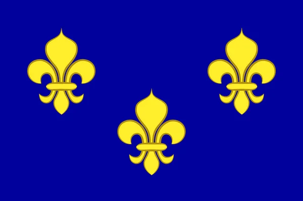 Flagga ile-de-france, Frankrike — Stock vektor