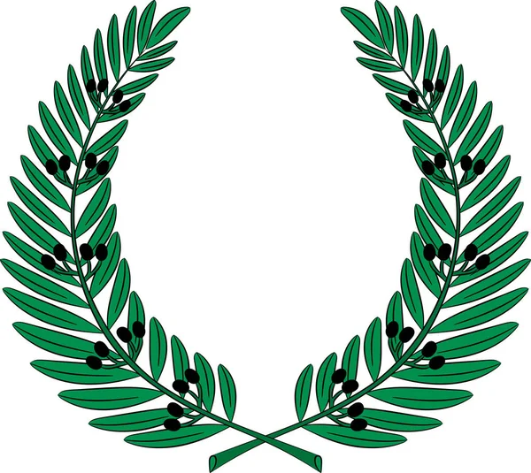 Grinalda de azeitona - símbolo de vitória e realização — Vetor de Stock