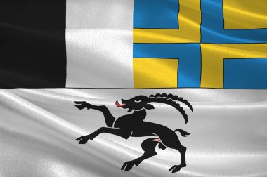 Isviçre 'deki Grisons Cumhuriyeti ve Kantonu bayrağı