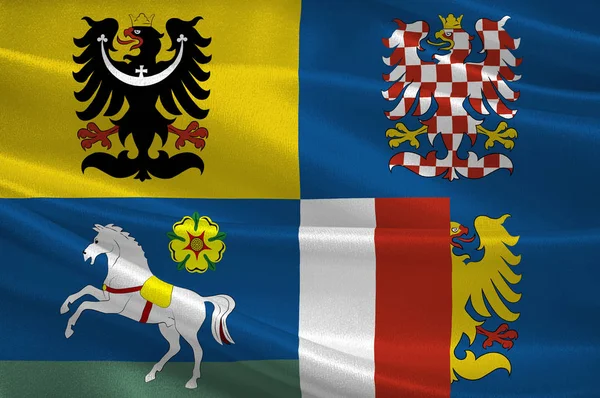 Flag of Moravian-Silesian Region in Czech Republic — Stock Photo, Image