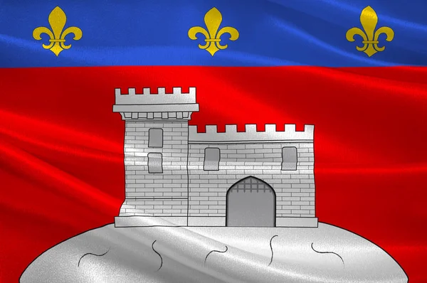 Σημαία του Montbrison στο Loire της περιοχής Ωβέρνη-Ροδανού-Άλπεις στο FR — Φωτογραφία Αρχείου