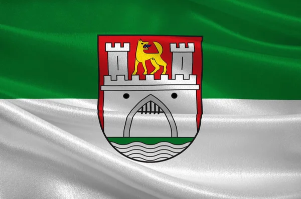 Vlag van Wolfsburg in Nedersaksen, Duitsland — Stockfoto