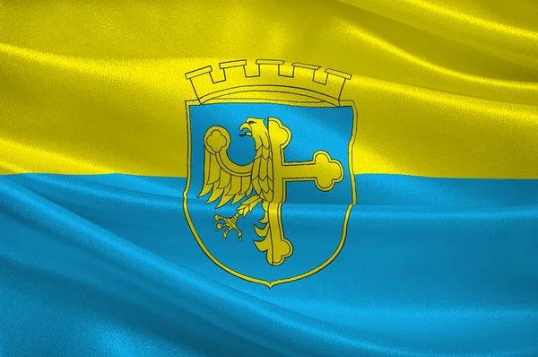 Flagga av Opole stad i Opole vojvodskap i Polen — Stockfoto
