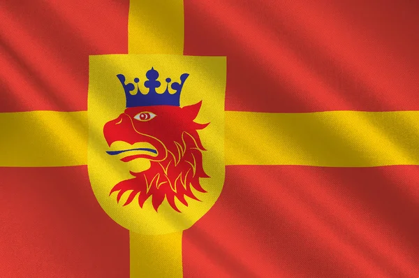 Η σημαία της Scania είναι η νοτιότερη επαρχία της Σουηδίας — Φωτογραφία Αρχείου