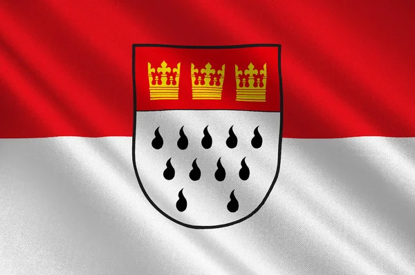 Σημαία της Κολωνίας σε Βόρεια Ρηνανία-Βεστφαλία, Γερμανία — Φωτογραφία Αρχείου