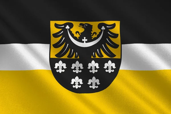 Flag of Trzebnica County in Lower Silesian Voivodeship of Poland — Stock Photo, Image