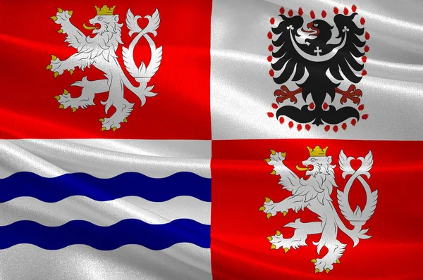 Vlajka Středočeského kraje v České republice — Stock fotografie