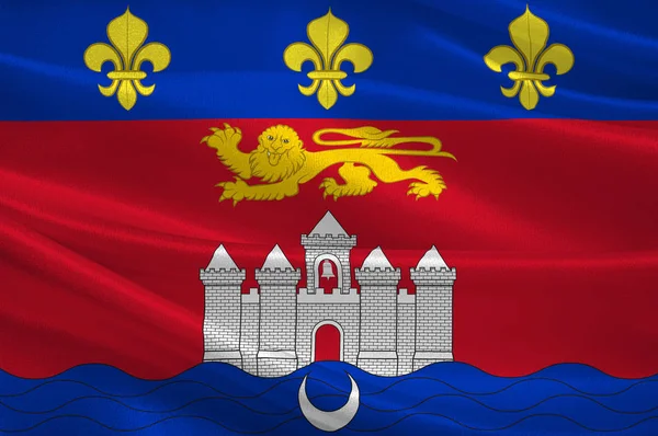 Flag of Bordeaux in Nouvelle-Aquitaine is the largest administra — Stock Photo, Image