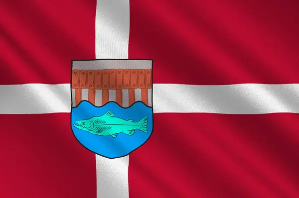 Flag of Skive in Central Jutland Region of Denmark — Stock Photo, Image