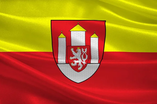 Bandeira de Ceske Budejovice in South Bohemia Region of Czech Republ — Fotografia de Stock