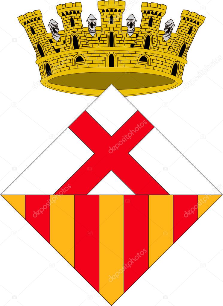 Coat of arms of L'Hospitalet de Llobregat of Barcelona in Catalo