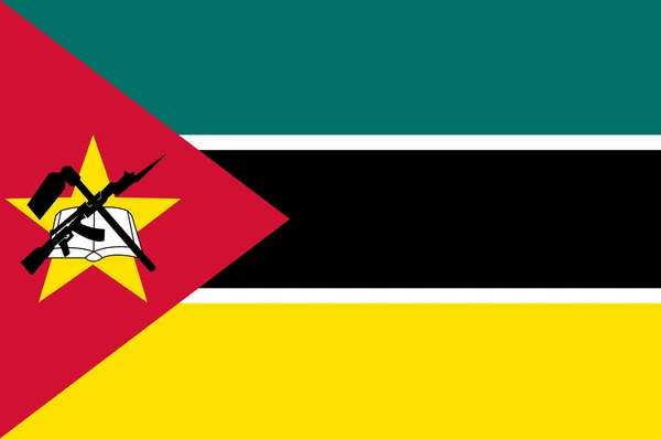 Flagge der Republik Mosambik — Stockfoto