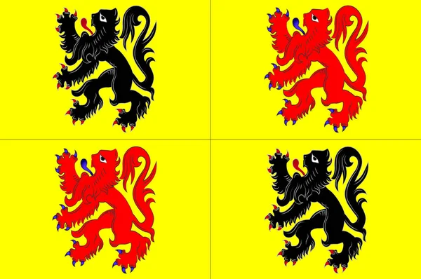 Flagge von Hainaut in Belgien — Stockfoto