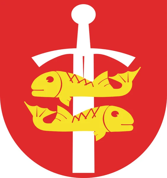 Escudo de armas de Gdynia en el Voivodato Pomeraniano de Polonia — Vector de stock