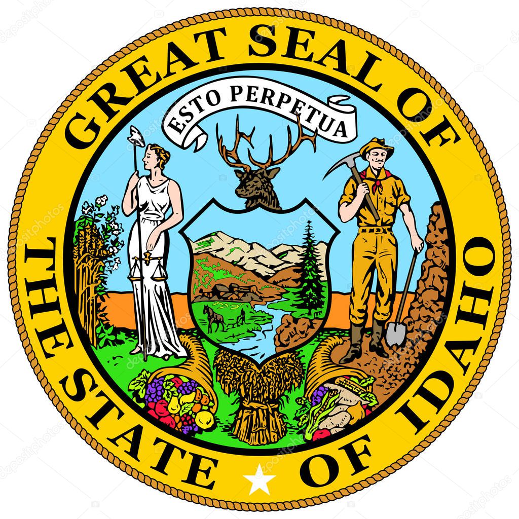 Coat of arms of Idaho state in USA 