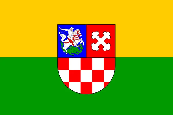 Vlajka okresu Bjelovar-Bilogora v Chorvatsku — Stock fotografie
