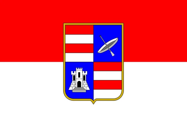 Flaga Dubrownika Neretva powiat Chorwacji — Zdjęcie stockowe