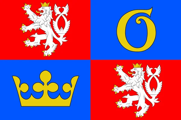 Bandeira da região de Hradec Kralove na República Checa — Fotografia de Stock