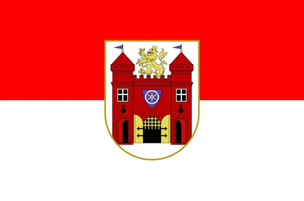, Liberec şehri Çek Cumhuriyeti bayrağı — Stok fotoğraf