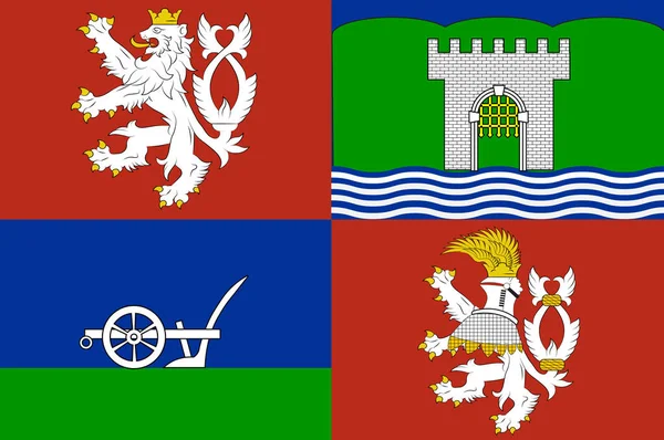 Прапор уштекського району в Чехії — стокове фото