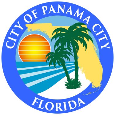 Coat of arms of Panama City in Bay County in Florida of USA clipart