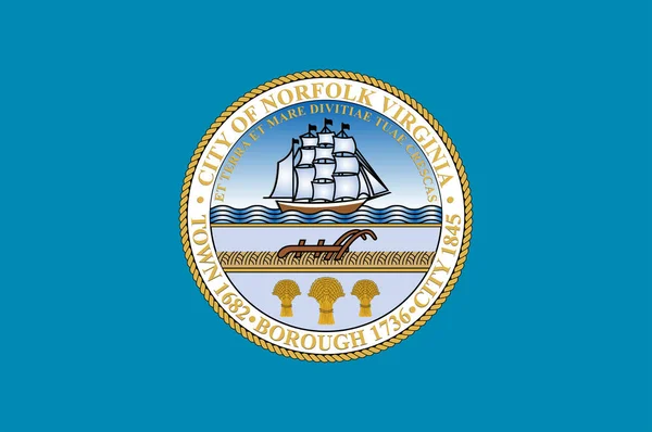 Bandera de Norfolk en Virginia Estado de Estados Unidos — Vector de stock