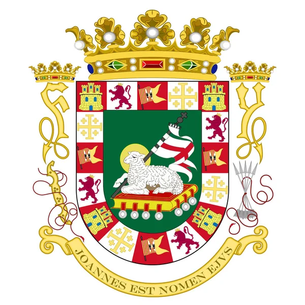 Escudo de armas de Puerto Rico — Vector de stock