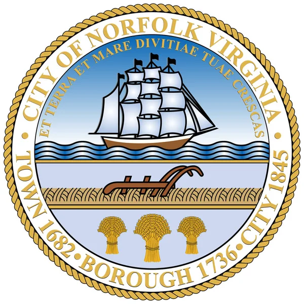 美国弗吉尼亚州诺福克的徽章 — 图库矢量图片