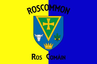 Roscommon ilçesi, İrlanda 'da bir ilçe. Batı bölgesinde, Connacht eyaletinin bir parçasıdır. 3d illüstrasyon