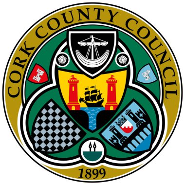 County Cork, İrlanda 'da bir şehirdir. Vektör illüstrasyonu