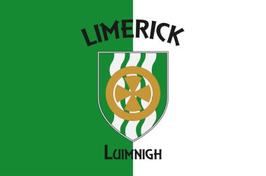 Flag of County Limerick in Munster of Ireland clipart