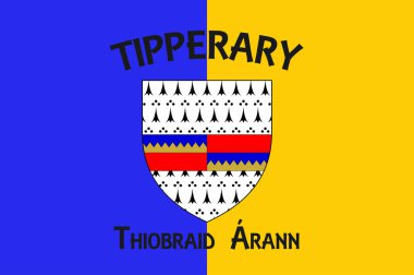 İrlanda 'nın Munster' ındaki County Tipperary bayrağı