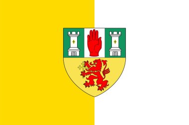 Flag of County Antrim is one of six counties that form Northern Ireland. Vector illustration clipart