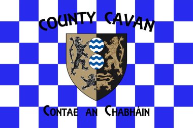 County Cavan, İrlanda 'da bir şehirdir. Vektör illüstrasyonu