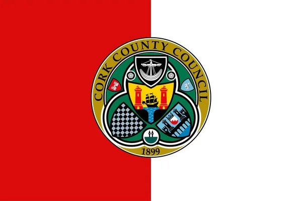 Flag County Cork Een County Ierland Vectorillustratie — Stockvector