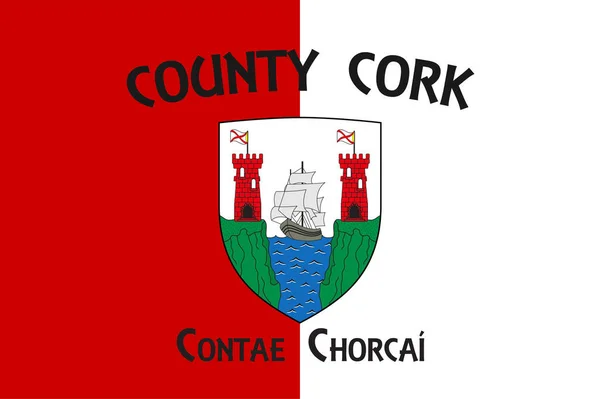 Flag County Cork Een County Ierland Vectorillustratie — Stockvector