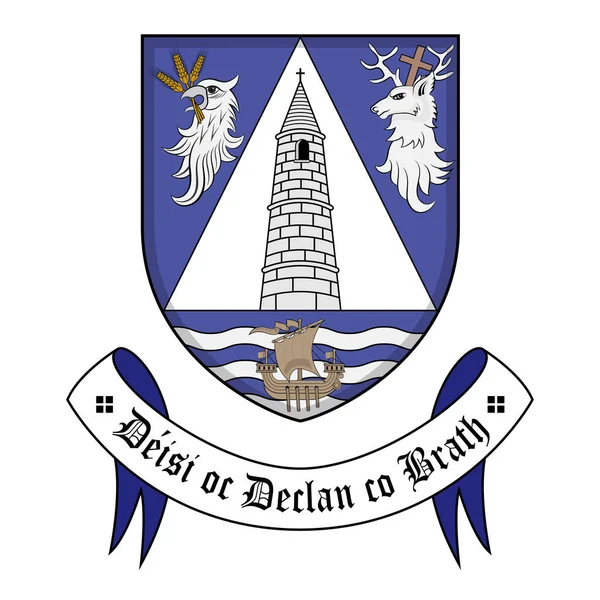 Escudo Armas Del Condado Waterford Condado Irlanda Encuentra Provincia Munster — Archivo Imágenes Vectoriales