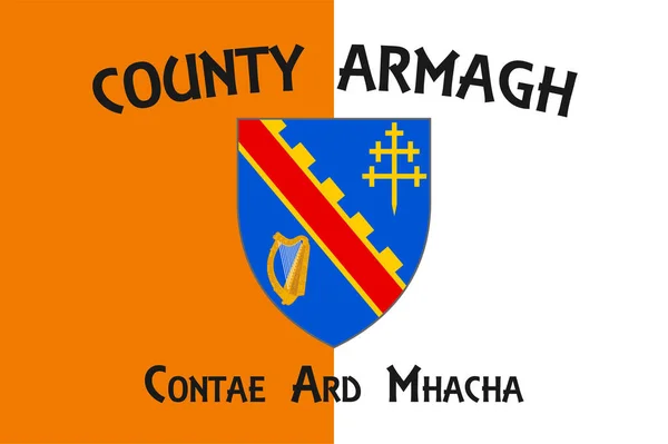 아일랜드군의 Flag County Armagh 아일랜드의 전통적 하나이며 북아일랜드를 구성하는 하나이다 — 스톡 벡터