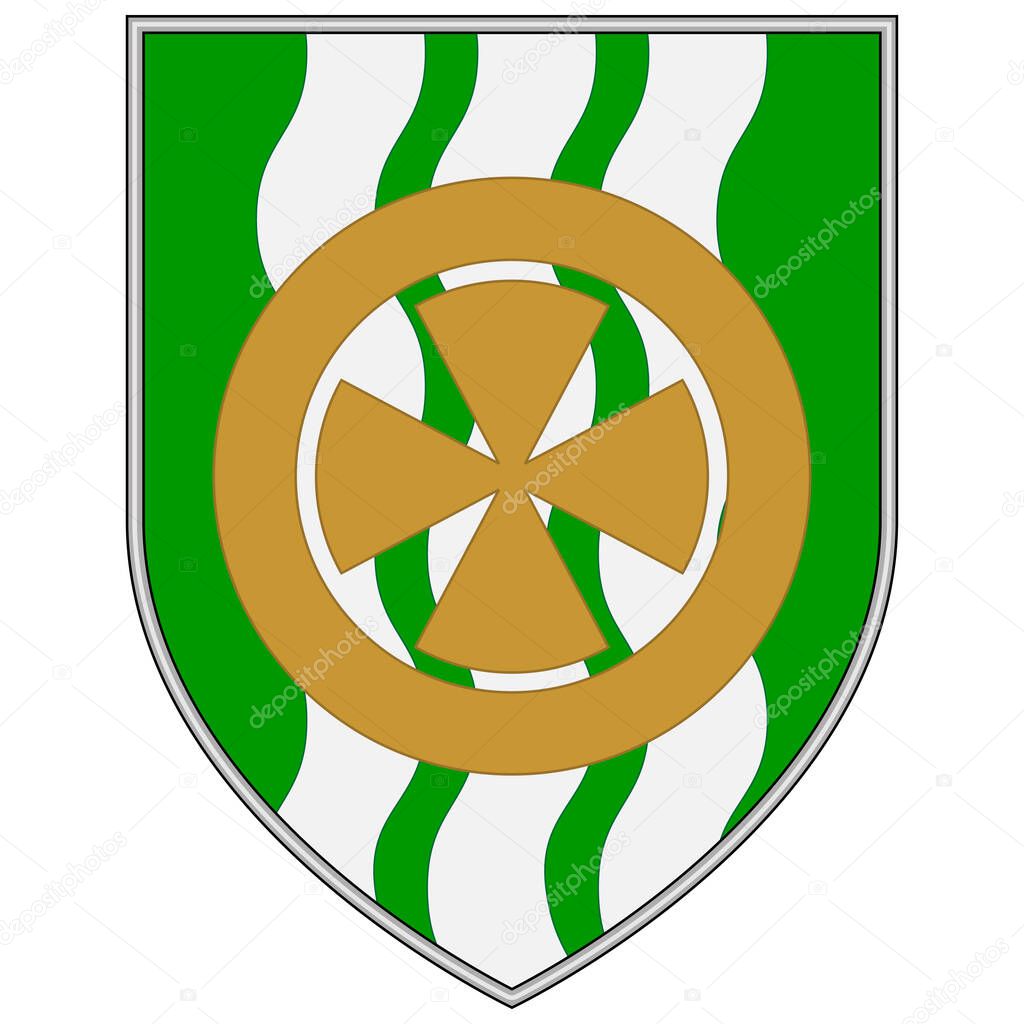 Coat of arms of County Limerick is a county in Ireland. Vector illustration