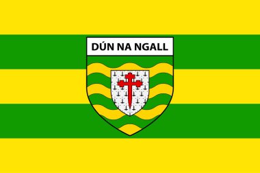 Donegal Bölgesi, İrlanda 'nın Ulster eyaletinde yer alan bir ilçe. Vektör illüstrasyonu