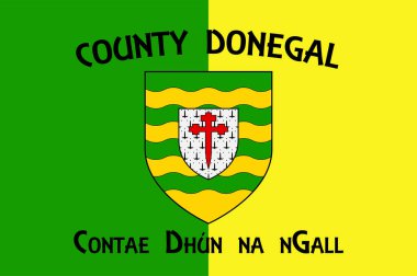 Donegal Bölgesi, İrlanda 'nın Ulster eyaletinde yer alan bir ilçe. Vektör illüstrasyonu